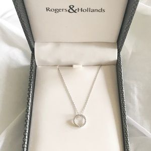 Dainty 10kt White Gold Diamond Necklace